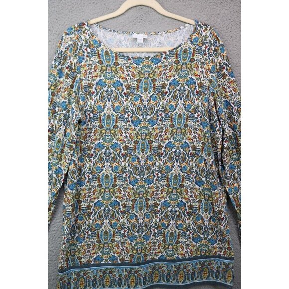 J.Jill Long Sleeve Floral Tunic-Size Medium - Picture 2 of 10